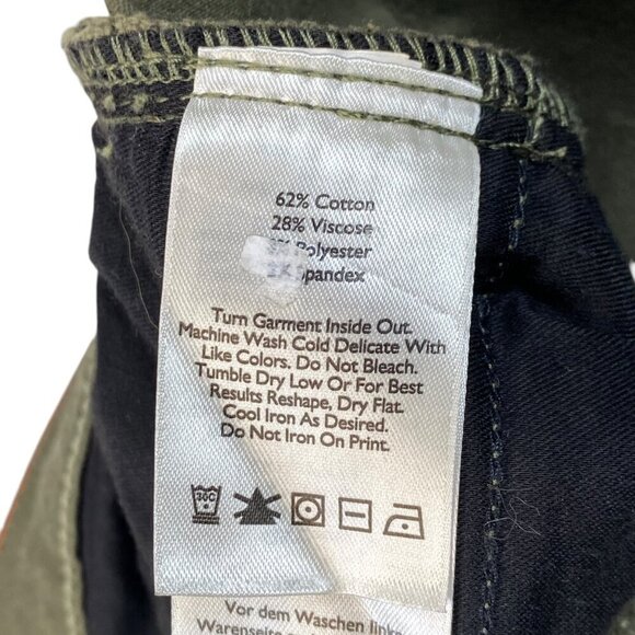 Eddie Bauer Wide Leg Crop Jeans Womens Sz 12 Army Green Slightly Curvy High Rise - Picture 11 of 13